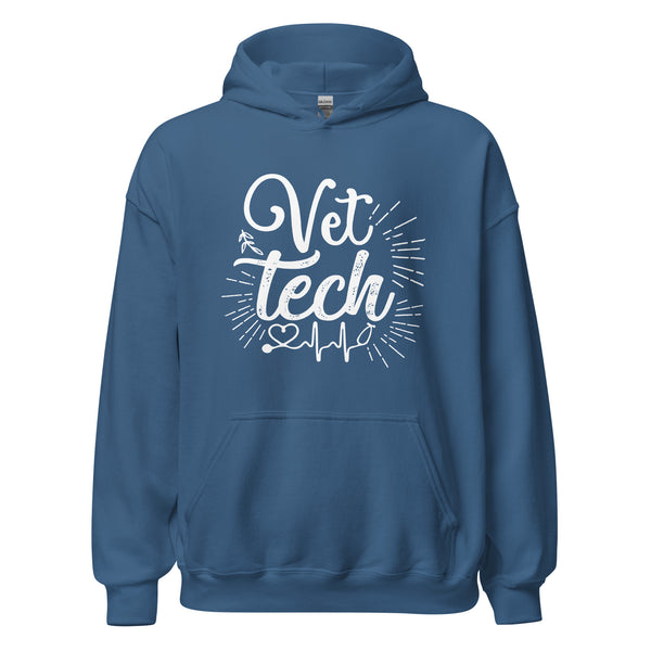 Vet Tech Stethoscope Pulse Unisex Hoodie-I love Veterinary