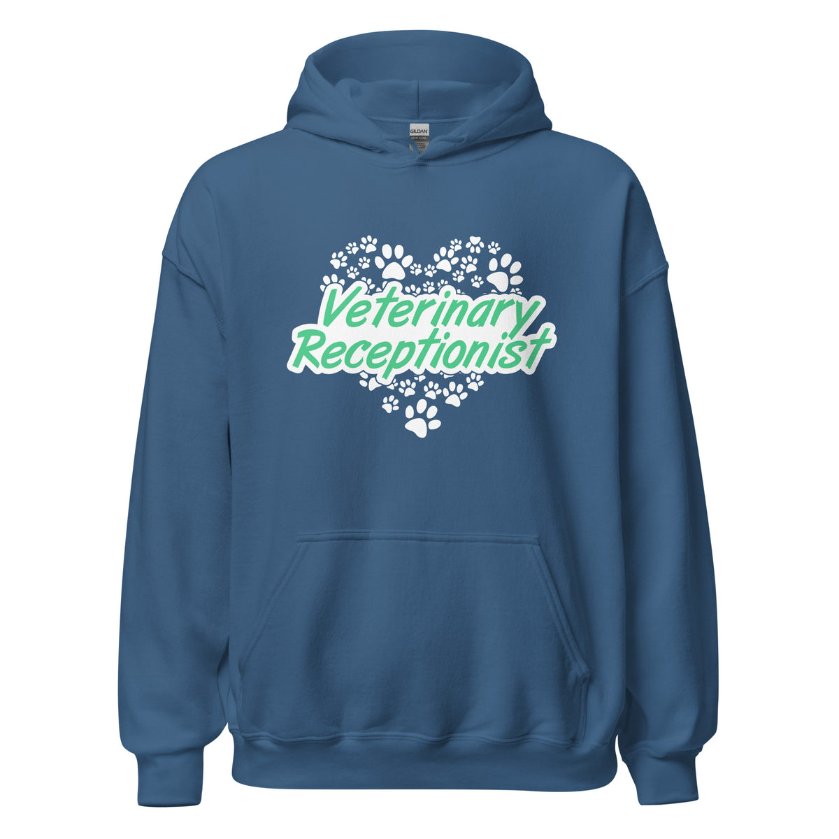 Veterinary Receptionist Heart Paws Unisex Hoodie-I love Veterinary