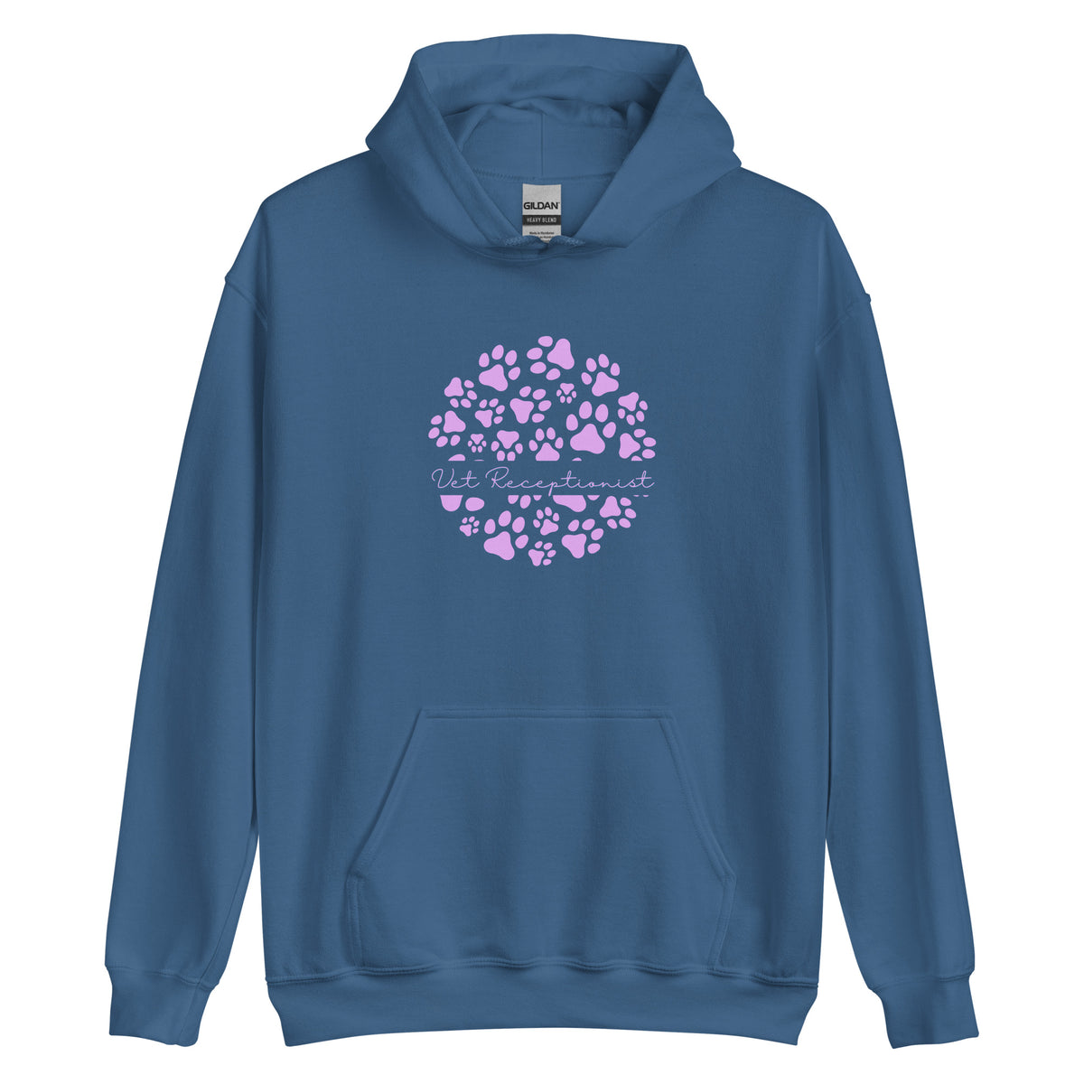 Vet Receptionist circle paws pattern Unisex Hoodie-I love Veterinary