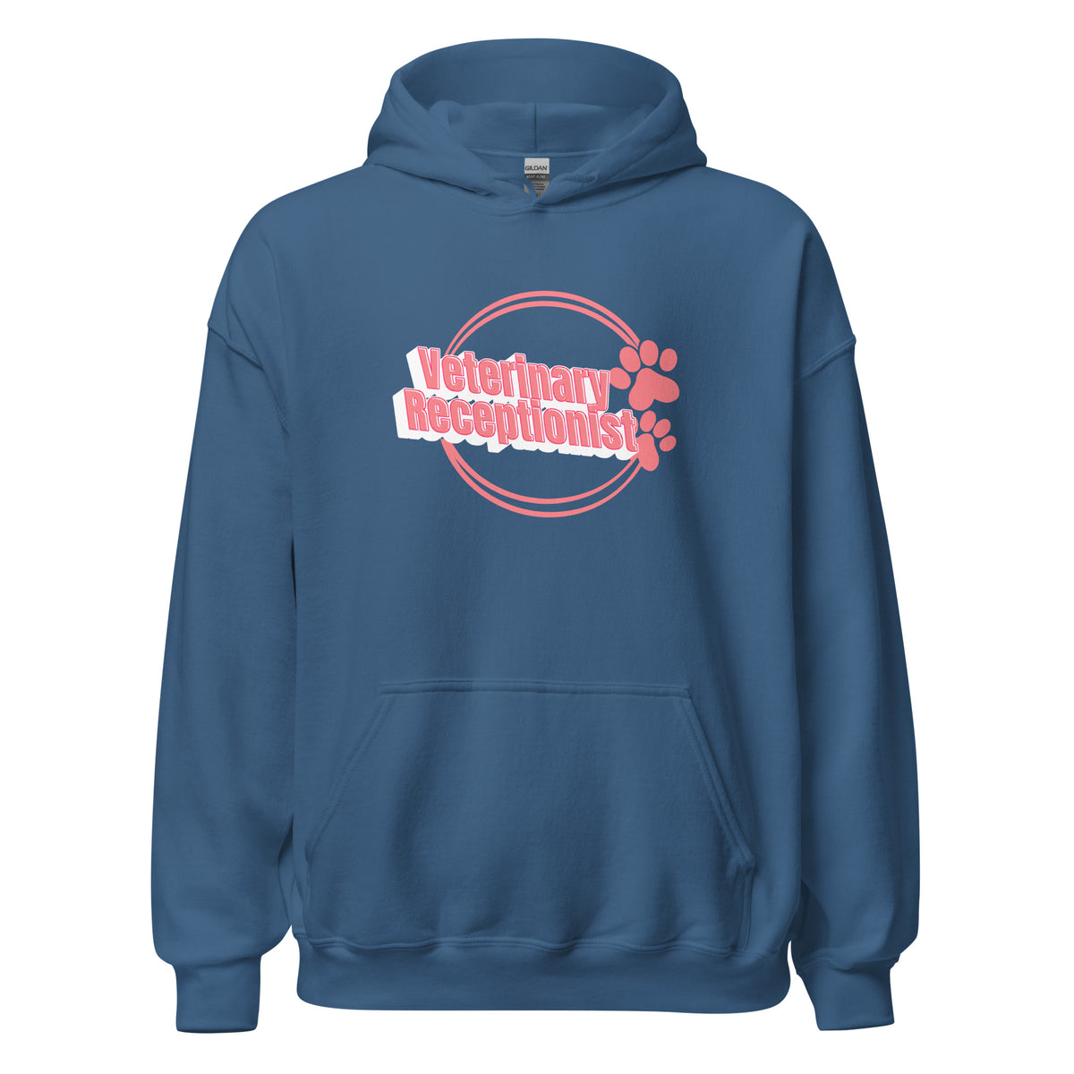 Vet Receptionist circle two paws Unisex Hoodie-I love Veterinary