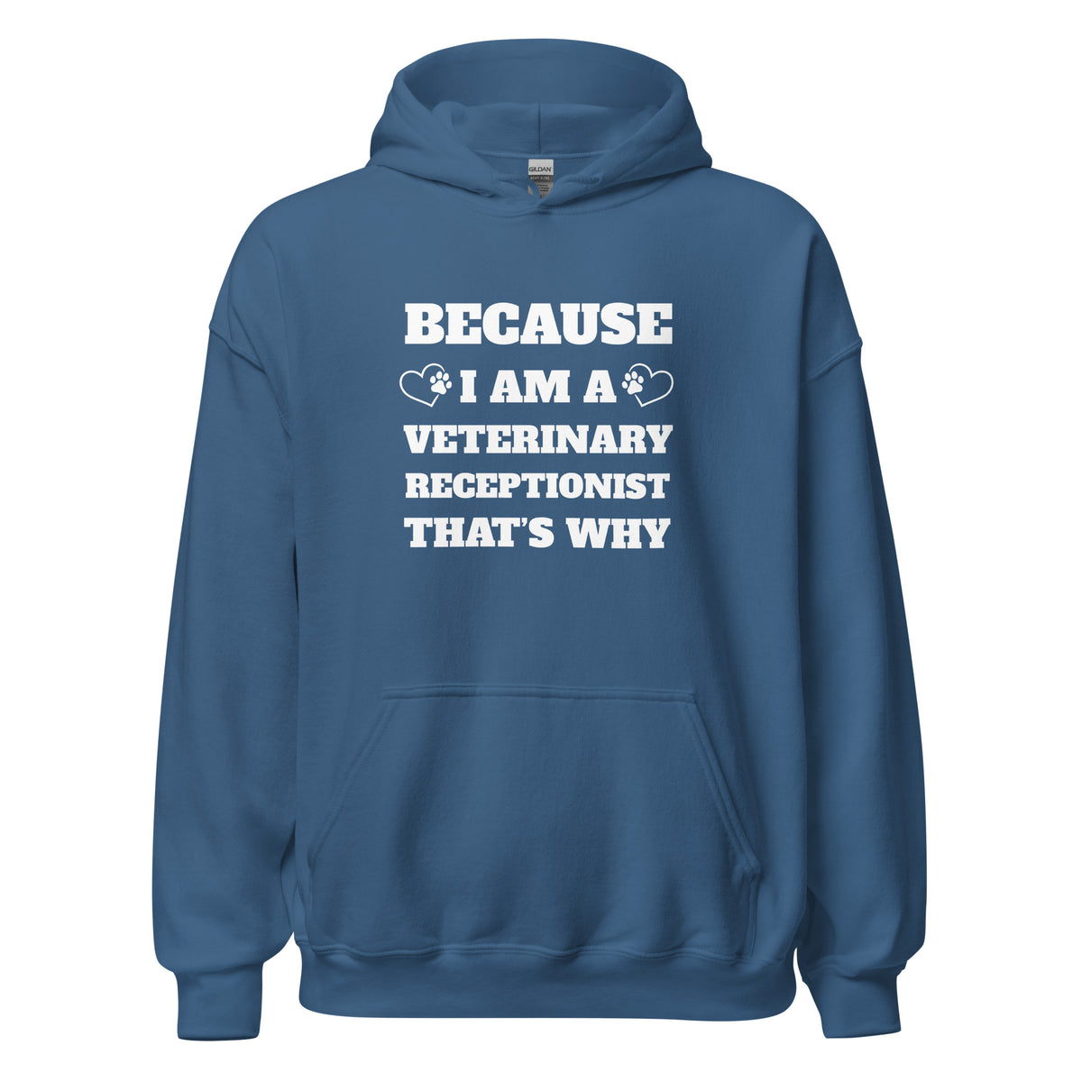 Because I am a vet receptionist Unisex Hoodie-I love Veterinary