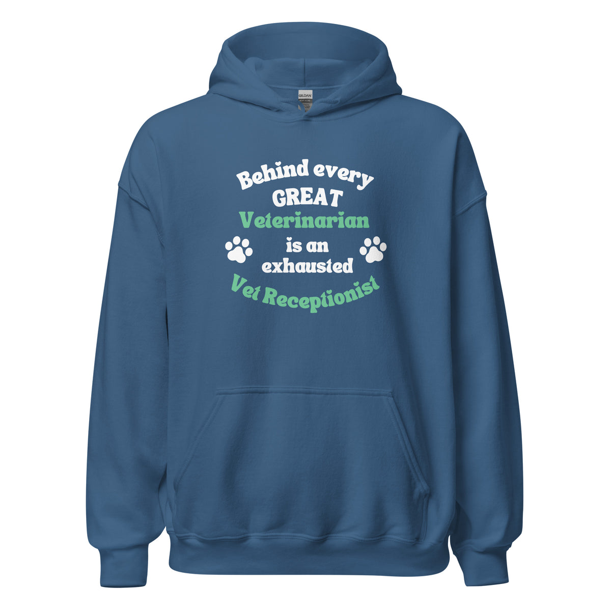 Behind every great veterinarian is an exhausted vet receptionist Unisex Hoodie-I love Veterinary