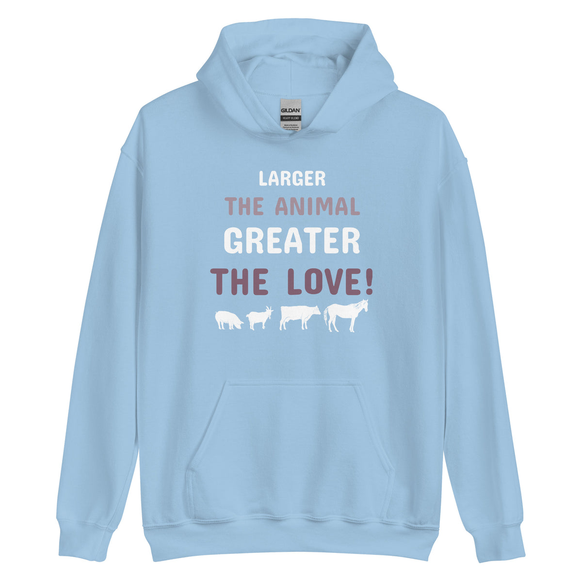 Larger the animal- Greater the love! Unisex Hoodie-Unisex Hoodie | Gildan 18500-I love Veterinary