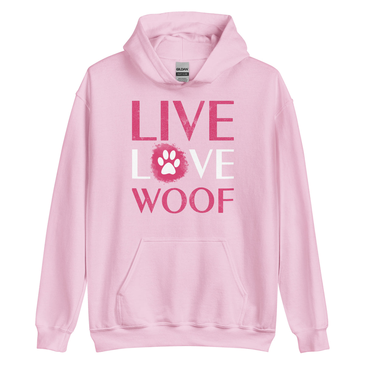 Live, Love, Woof Unisex Hoodie-Unisex Hoodie | Gildan 18500-I love Veterinary