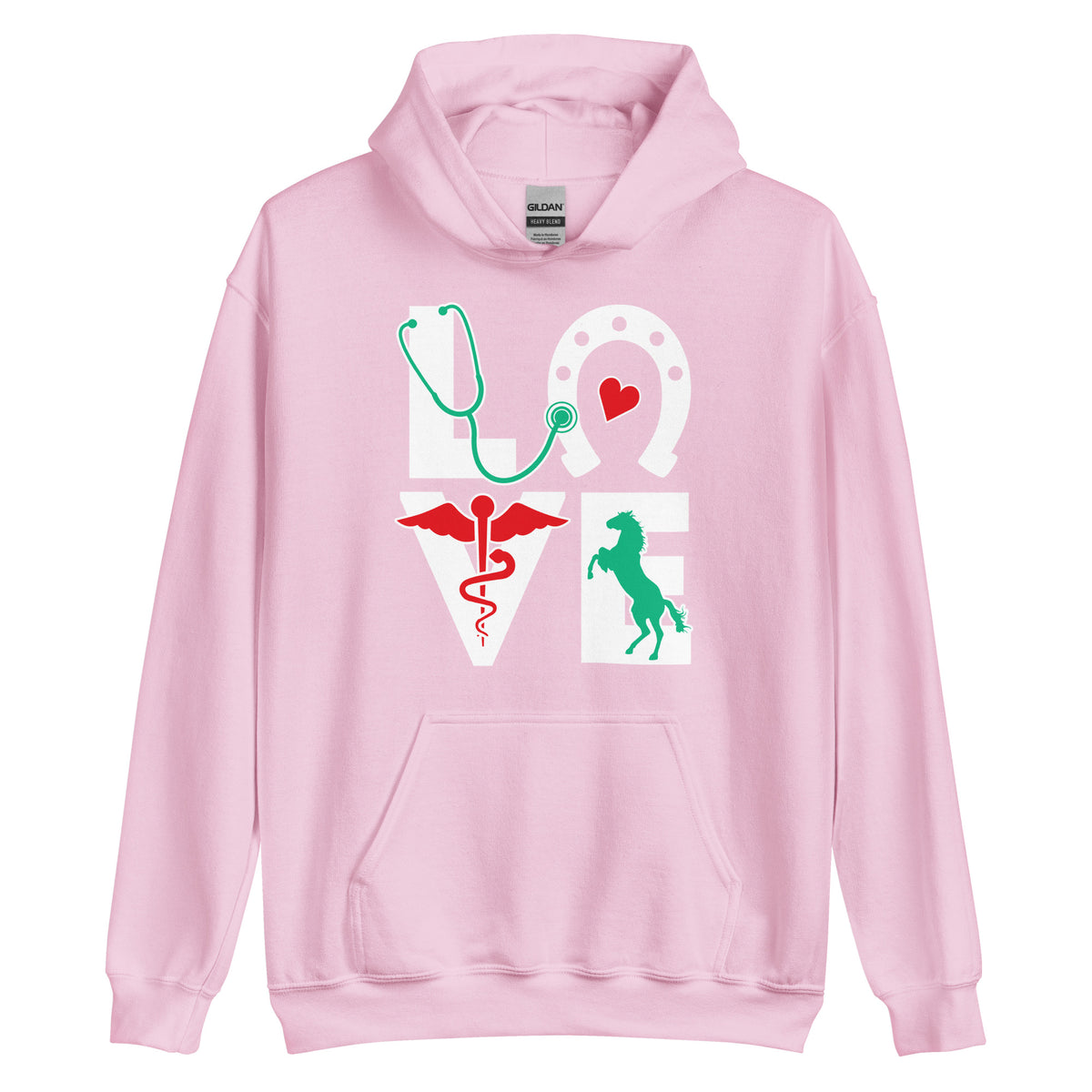 Equine Love Unisex Hoodie-Unisex Hoodie | Gildan 18500-I love Veterinary