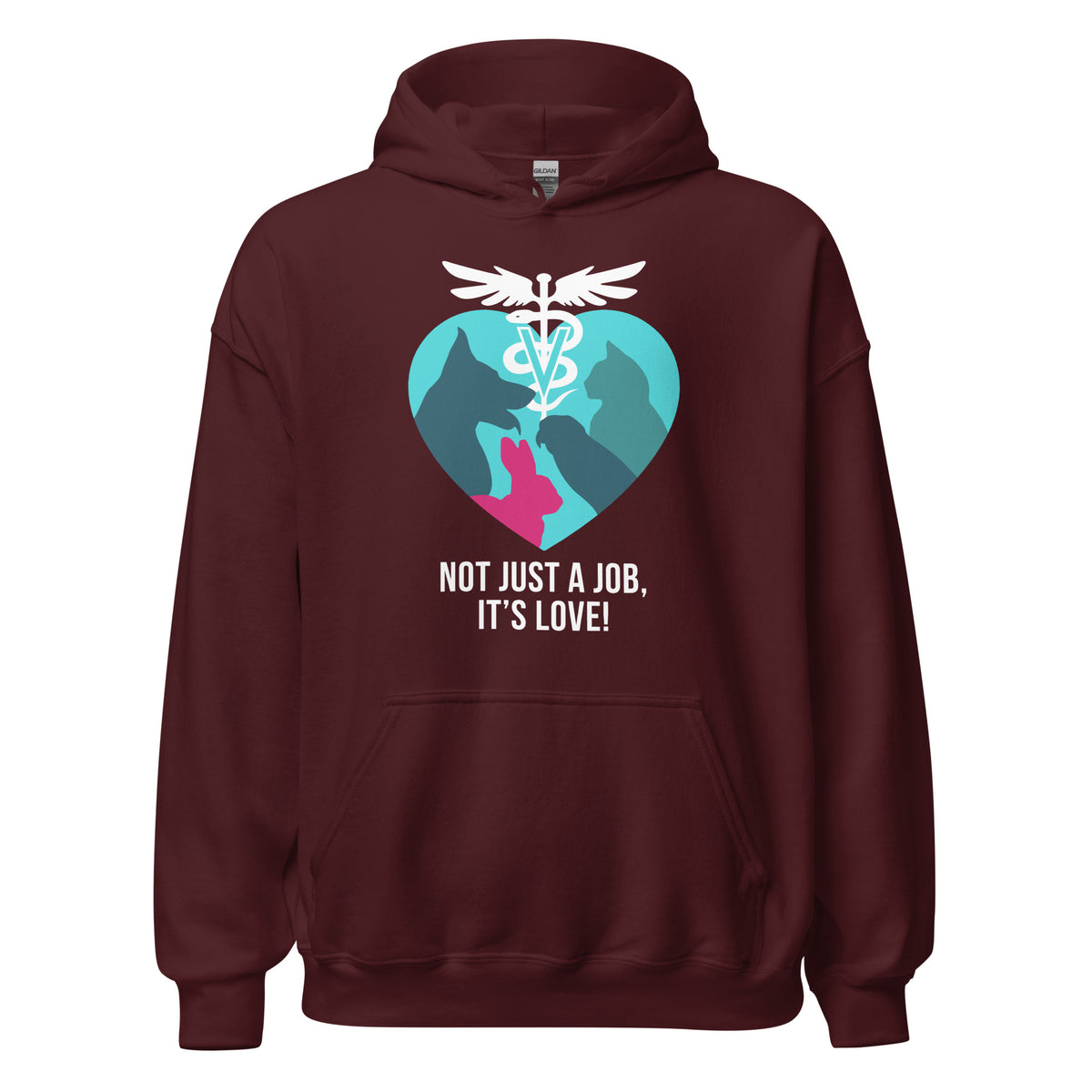 Not just job it's Love Unisex Hoodie-Unisex Heavy Blend Hoodie | Gildan 18500-I love Veterinary