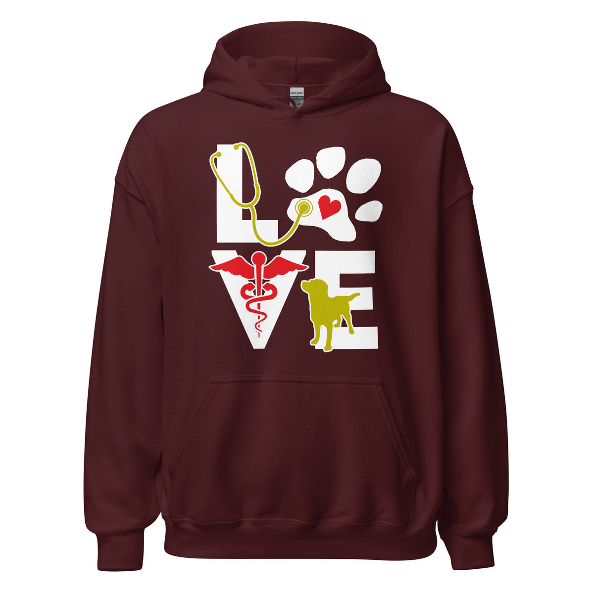 Love Dog Unisex Hoodie-Unisex Hoodie | Gildan 18500-I love Veterinary