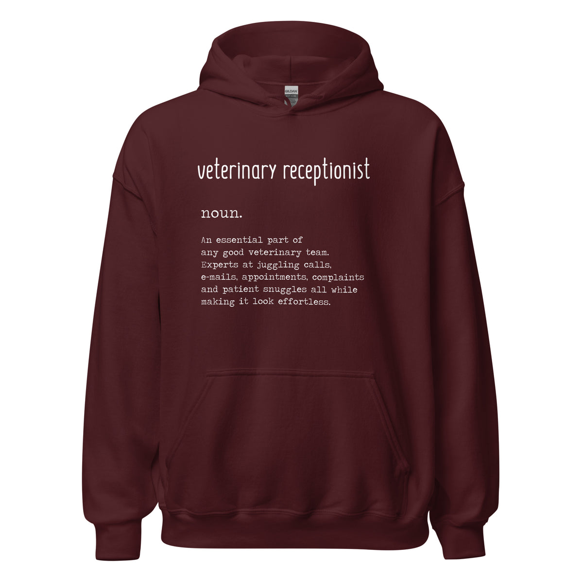 Vet Receptionist Definition Unisex Hoodie-Unisex Hoodie | Gildan 18500-I love Veterinary