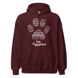 Vet Assistant Pawprint Unisex Hoodie-I love Veterinary