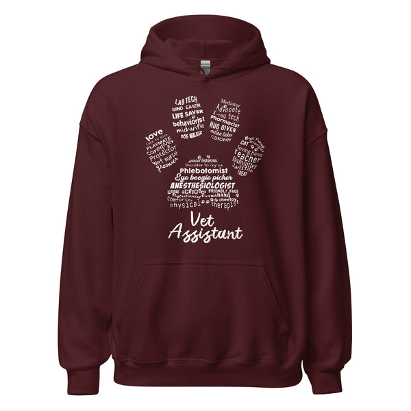 Vet Assistant Pawprint Unisex Hoodie-Unisex Hoodie | Gildan 18500-I love Veterinary