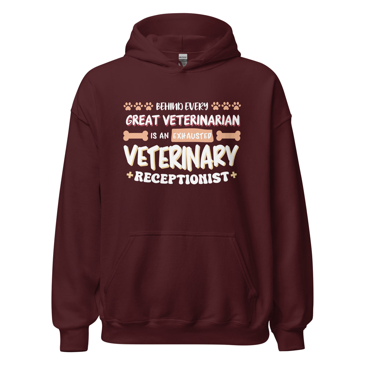 Exhausted veterinary receptionist Unisex Hoodie-I love Veterinary