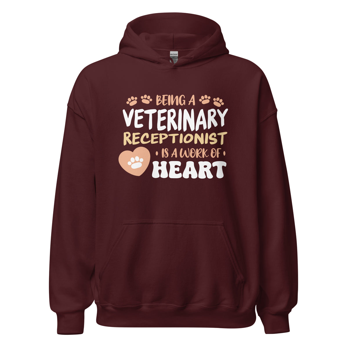 Veterinary receptionist work of heart Unisex Hoodie-I love Veterinary