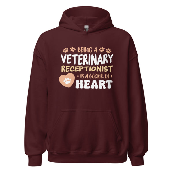 Veterinary receptionist work of heart Unisex Hoodie-I love Veterinary