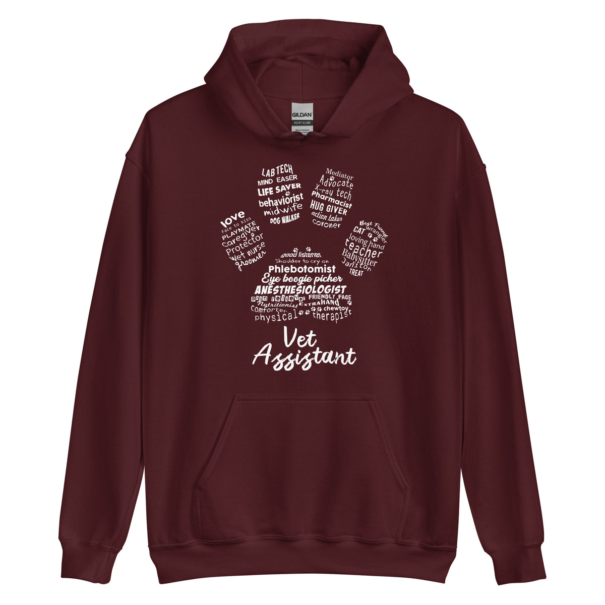 Vet Assistant Pawprint Unisex Hoodie-I love Veterinary