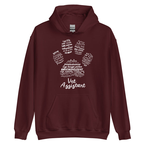 Vet Assistant Pawprint Unisex Hoodie-I love Veterinary