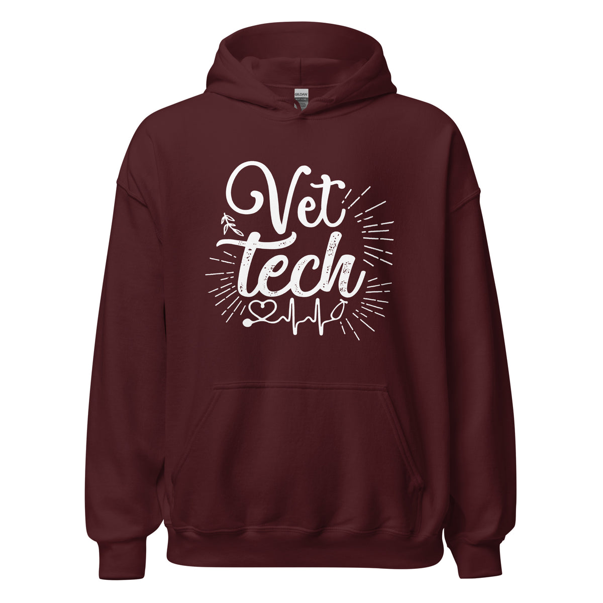 Vet Tech Stethoscope Pulse Unisex Hoodie-I love Veterinary