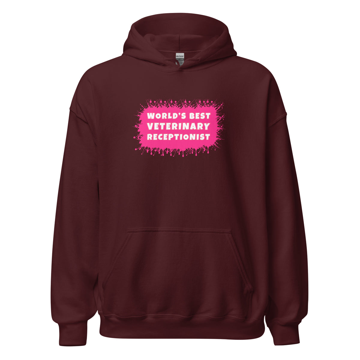 World's best veterinary receptionist color splash Unisex Hoodie-I love Veterinary