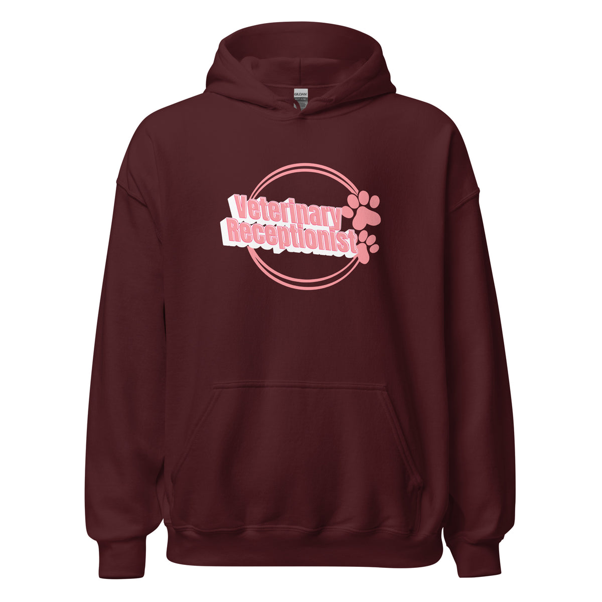Vet Receptionist circle two paws Unisex Hoodie-I love Veterinary