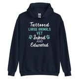 Large Animal Vet Inked and Educated Unisex Hoodie-Unisex Hoodie | Gildan 18500-I love Veterinary