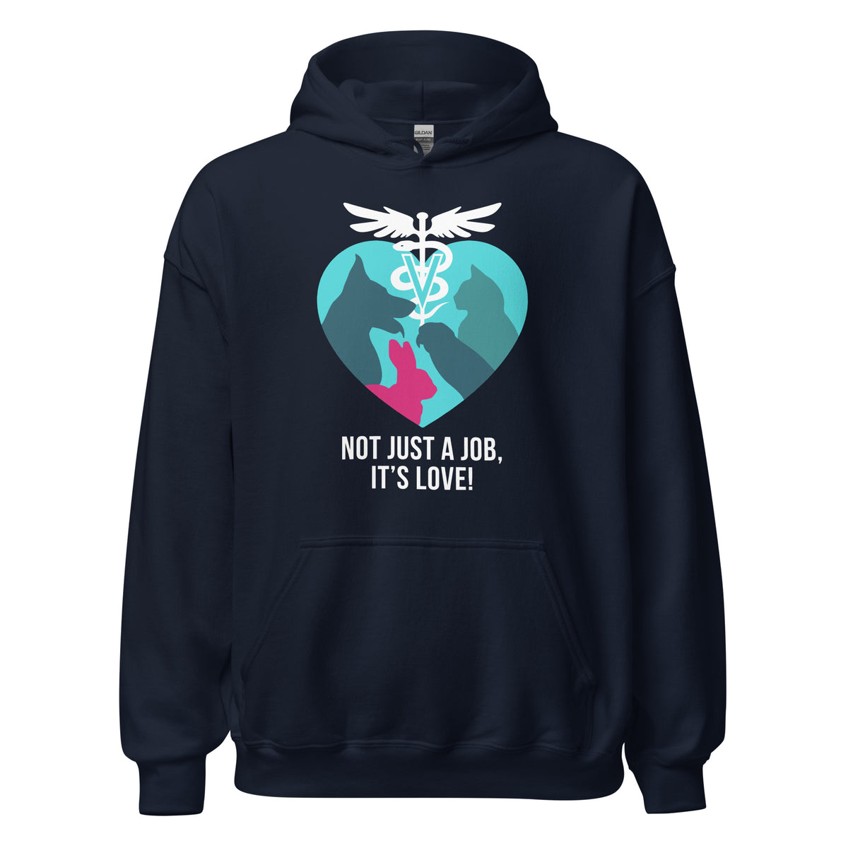 Not just job it's Love Unisex Hoodie-Unisex Heavy Blend Hoodie | Gildan 18500-I love Veterinary