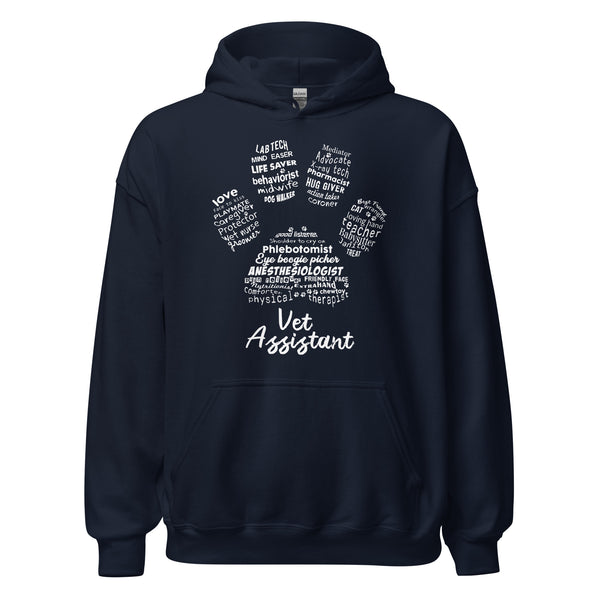 Vet Assistant Pawprint Unisex Hoodie-I love Veterinary