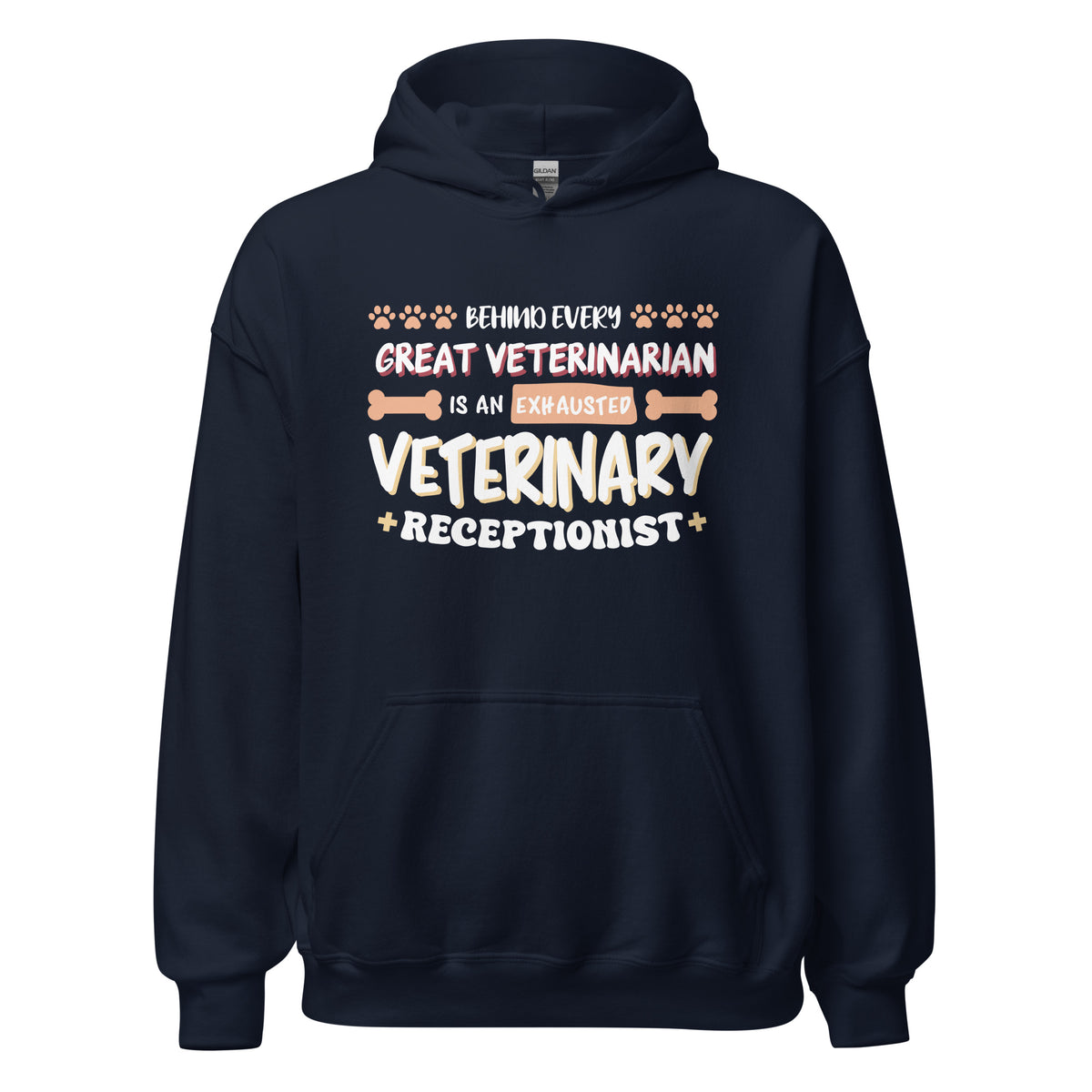 Exhausted veterinary receptionist Unisex Hoodie-I love Veterinary