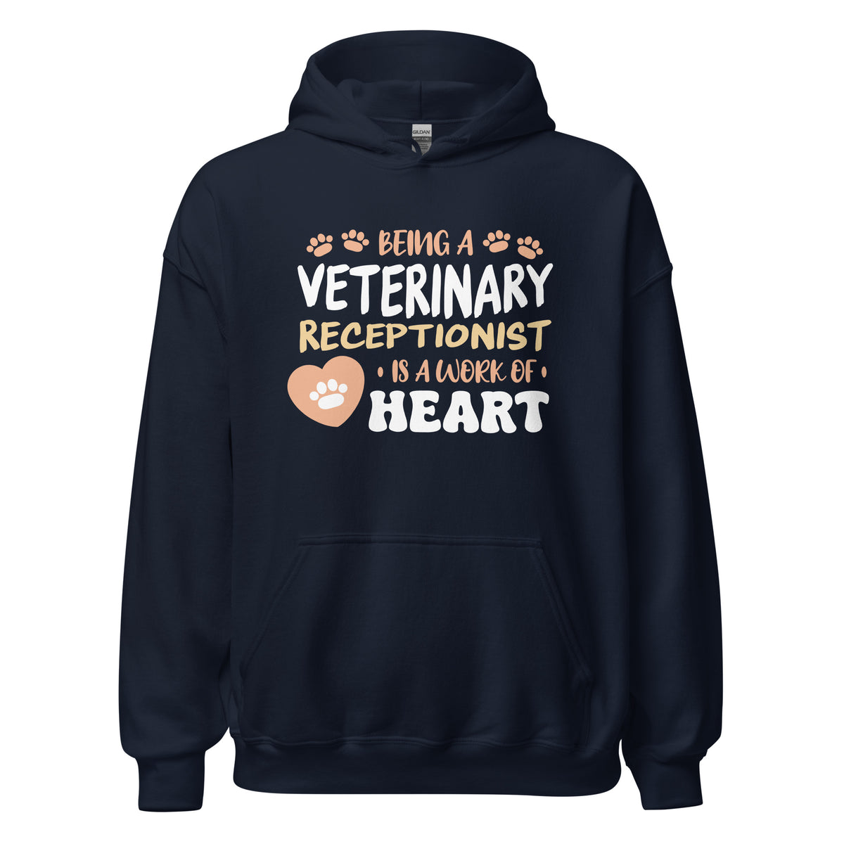 Veterinary receptionist work of heart Unisex Hoodie-I love Veterinary
