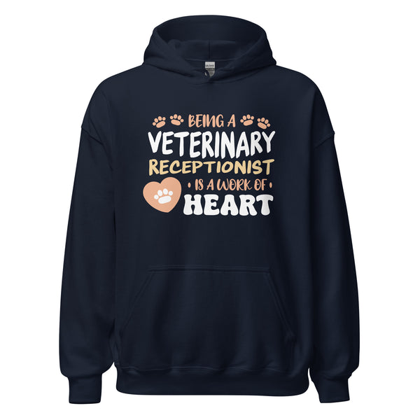 Veterinary receptionist work of heart Unisex Hoodie-I love Veterinary