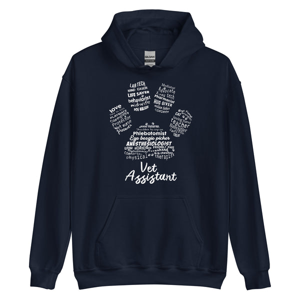 Vet Assistant Pawprint Unisex Hoodie-I love Veterinary