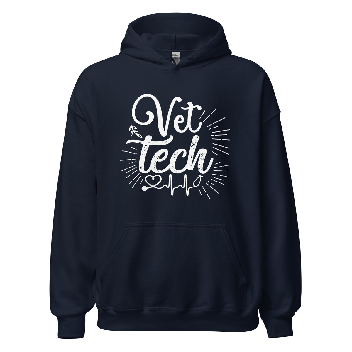 Vet Tech Stethoscope Pulse Unisex Hoodie-I love Veterinary
