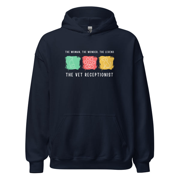The woman, the wonder, the legend - the Vet Receptionist Unisex Hoodie-I love Veterinary