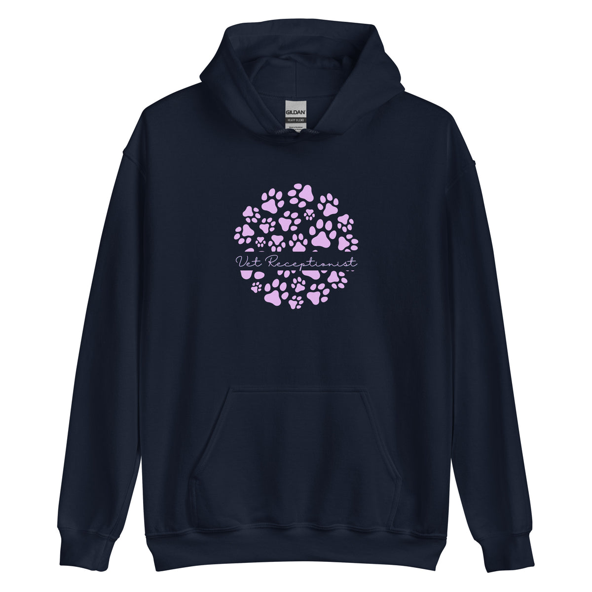 Vet Receptionist circle paws pattern Unisex Hoodie-I love Veterinary