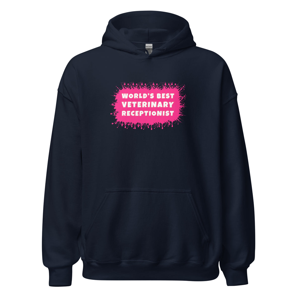 World's best veterinary receptionist color splash Unisex Hoodie-I love Veterinary