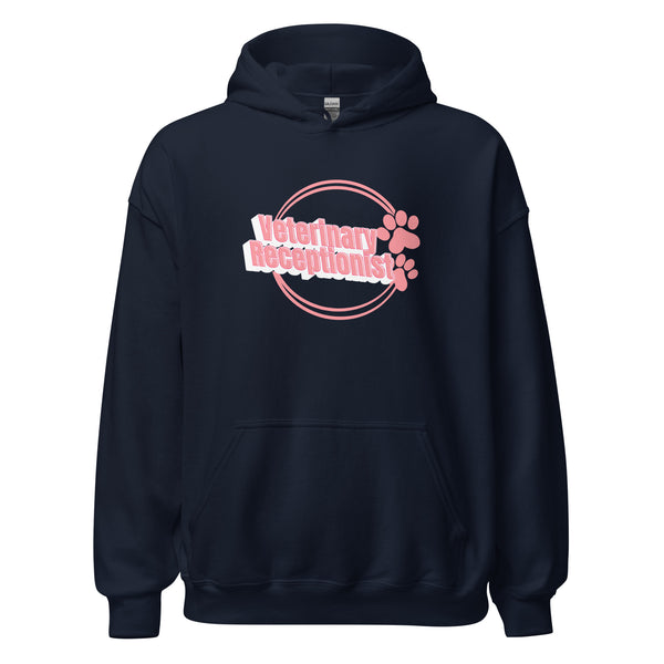 Vet Receptionist circle two paws Unisex Hoodie-I love Veterinary