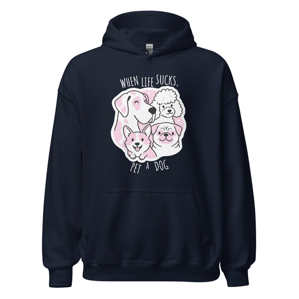 When life sucks pet a dog Unisex Hoodie-I love Veterinary