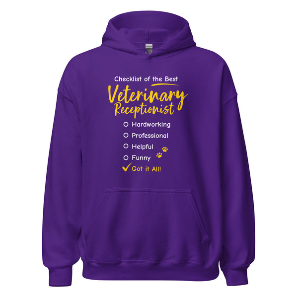 Veterinary Receptionist checklist Unisex Hoodie-I love Veterinary