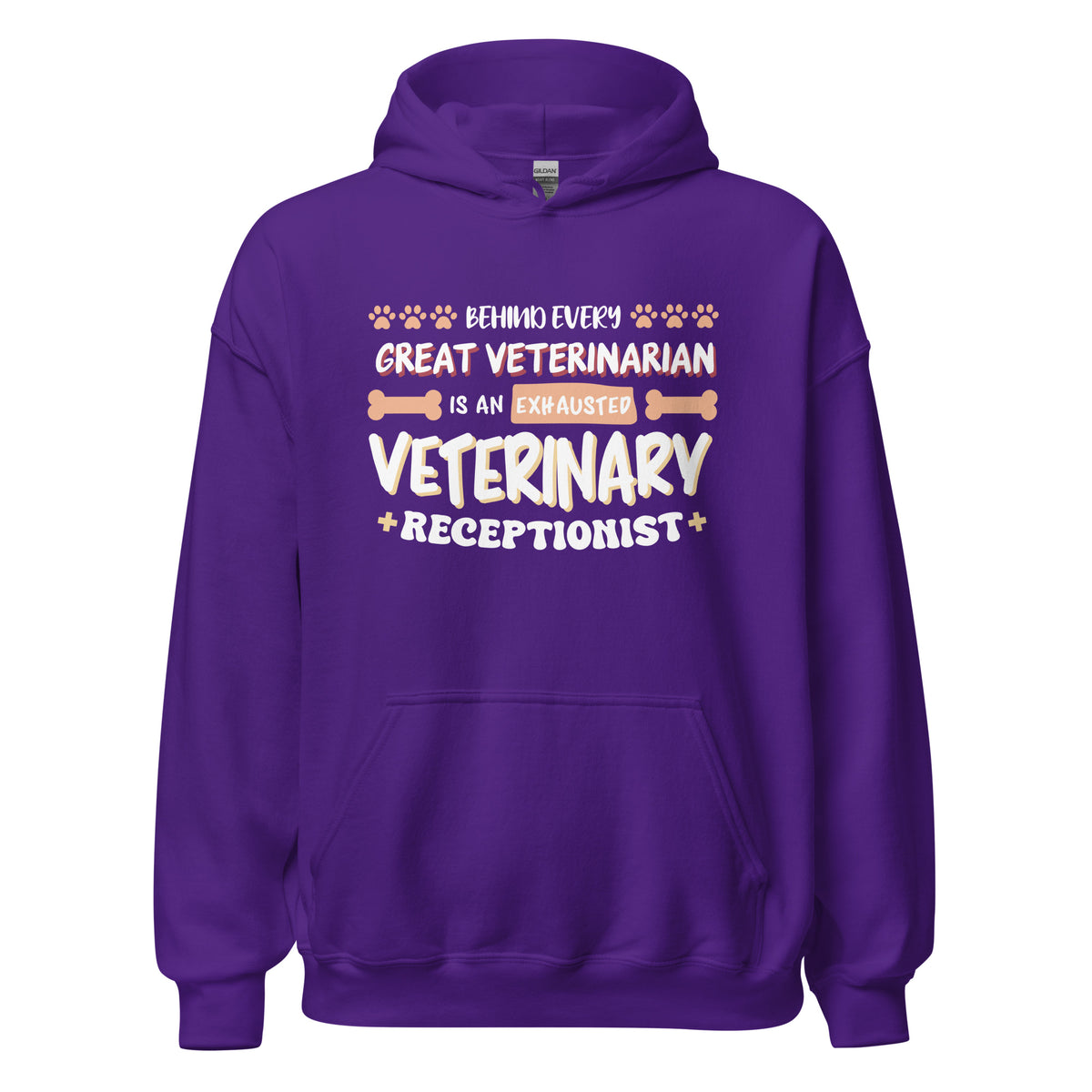 Exhausted veterinary receptionist Unisex Hoodie-I love Veterinary