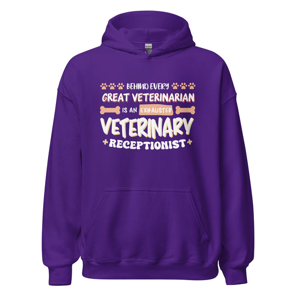 Exhausted veterinary receptionist Unisex Hoodie-I love Veterinary