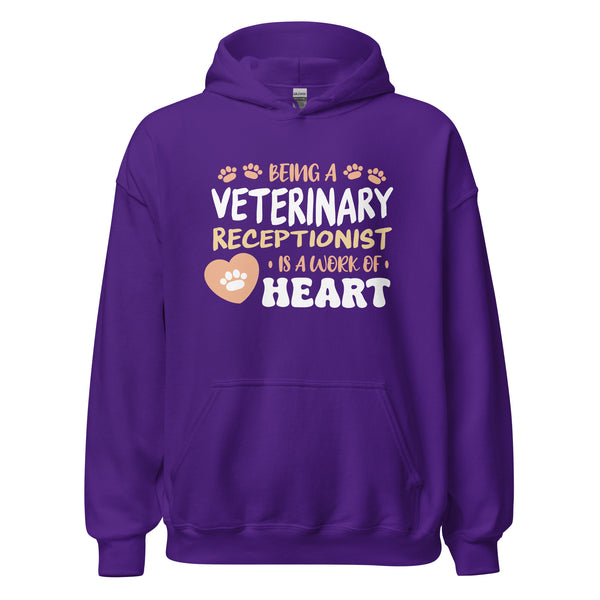 Veterinary receptionist work of heart Unisex Hoodie-I love Veterinary