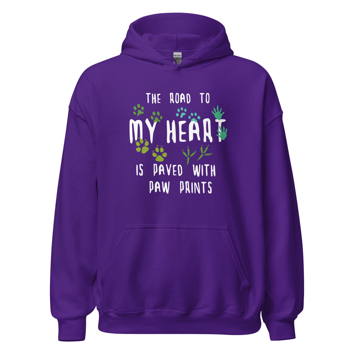 The road to my heart is paved with paw prints Unisex Hoodie-Unisex Hoodie | Gildan 18500-I love Veterinary