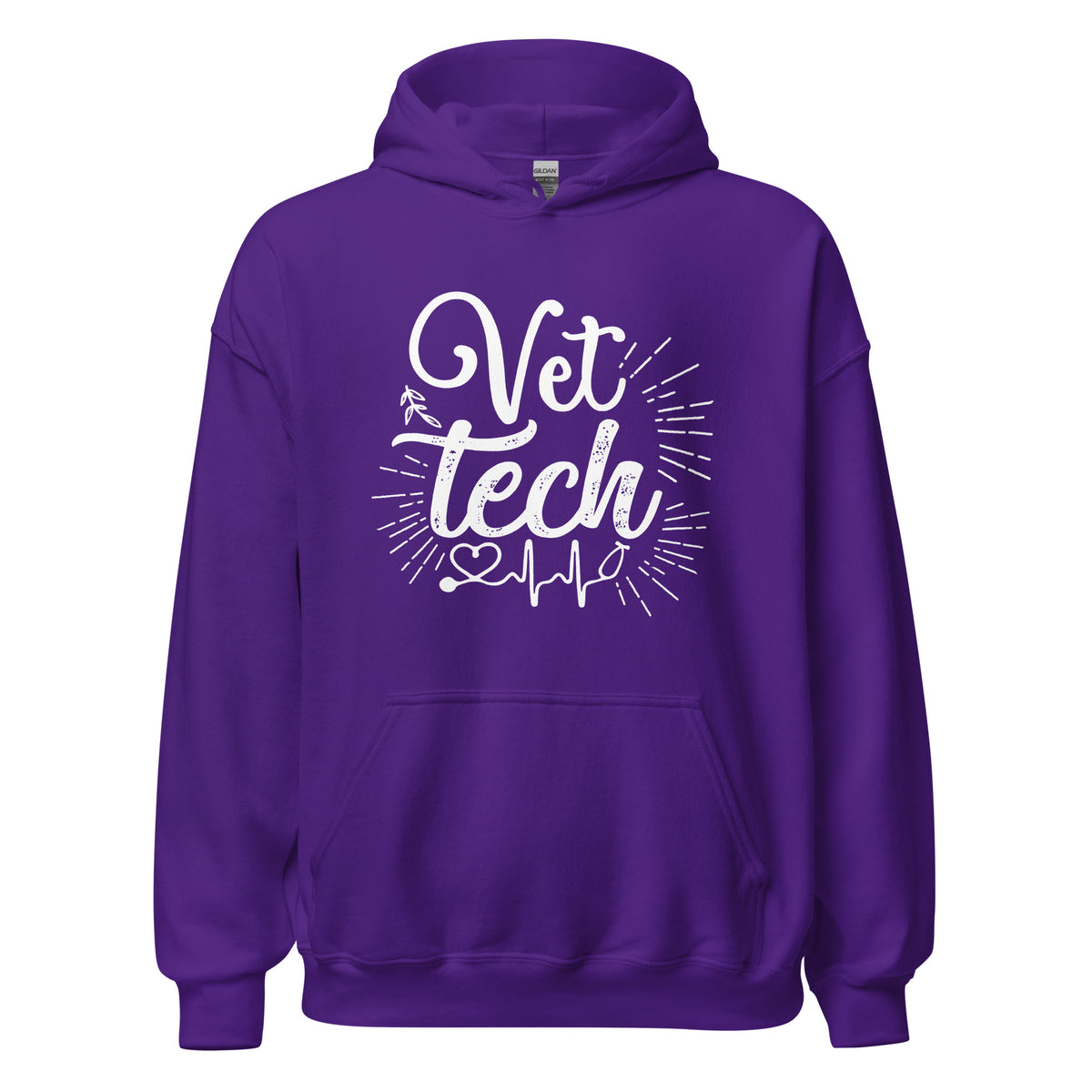 Vet Tech Stethoscope Pulse Unisex Hoodie-I love Veterinary