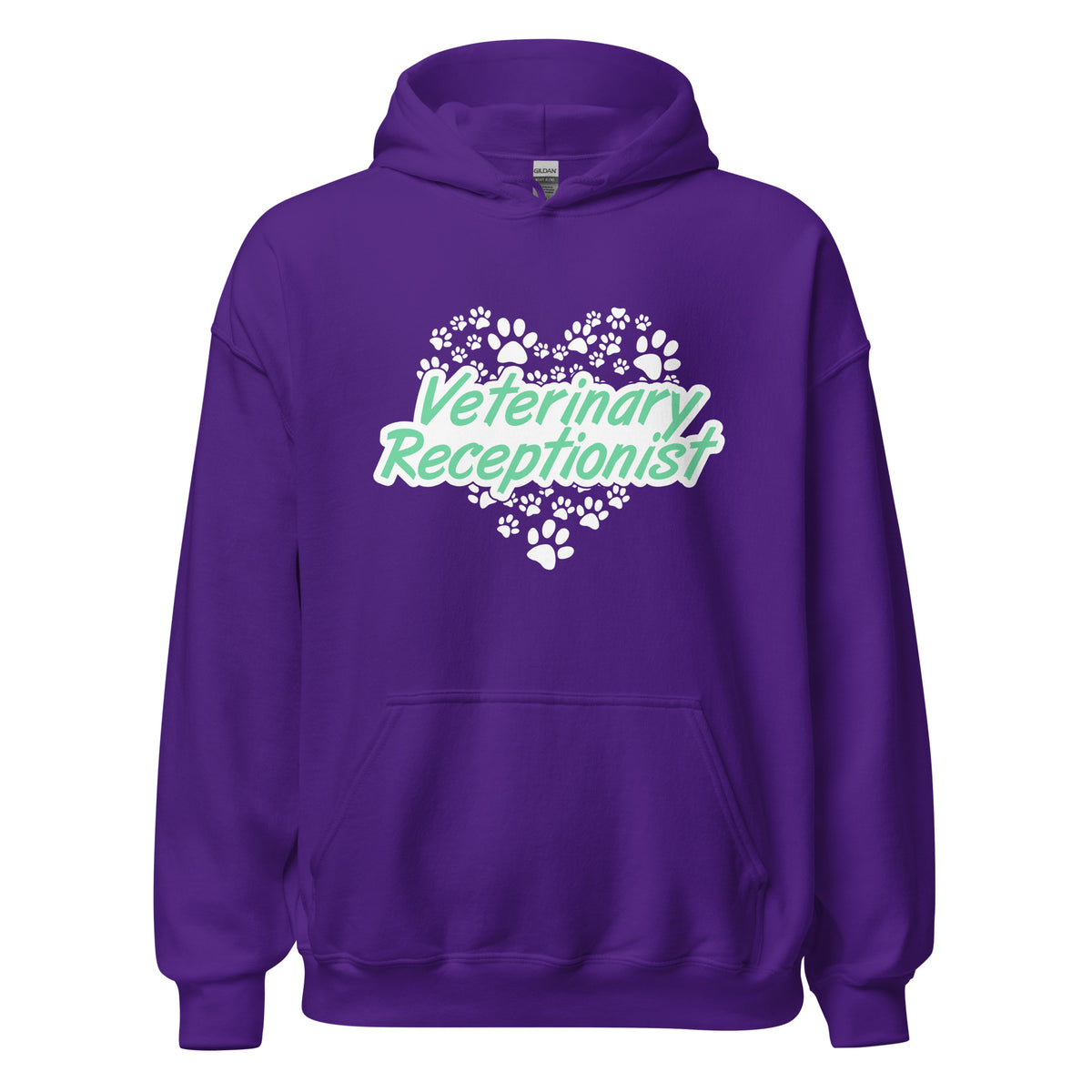 Veterinary Receptionist Heart Paws Unisex Hoodie-I love Veterinary