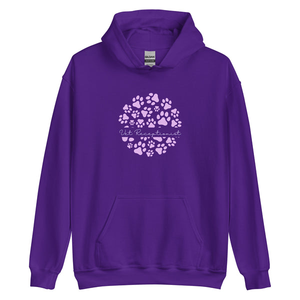 Vet Receptionist circle paws pattern Unisex Hoodie-I love Veterinary