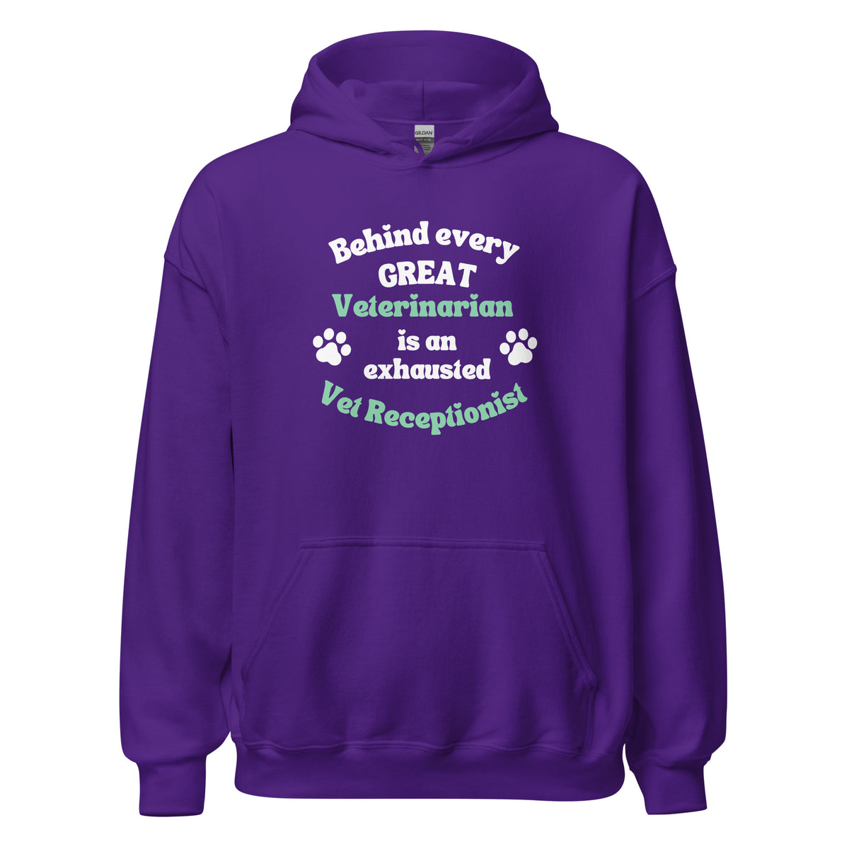 Behind every great veterinarian is an exhausted vet receptionist Unisex Hoodie-I love Veterinary