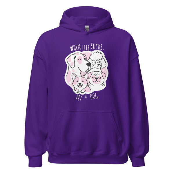 When life sucks pet a dog Unisex Hoodie-I love Veterinary