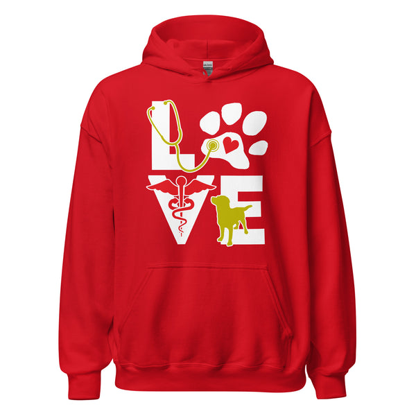 Love Dog Unisex Hoodie-Unisex Hoodie | Gildan 18500-I love Veterinary