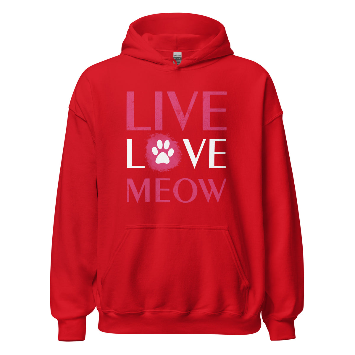 Live, Love, Meow Unisex Hoodie-Unisex Hoodie | Gildan 18500-I love Veterinary