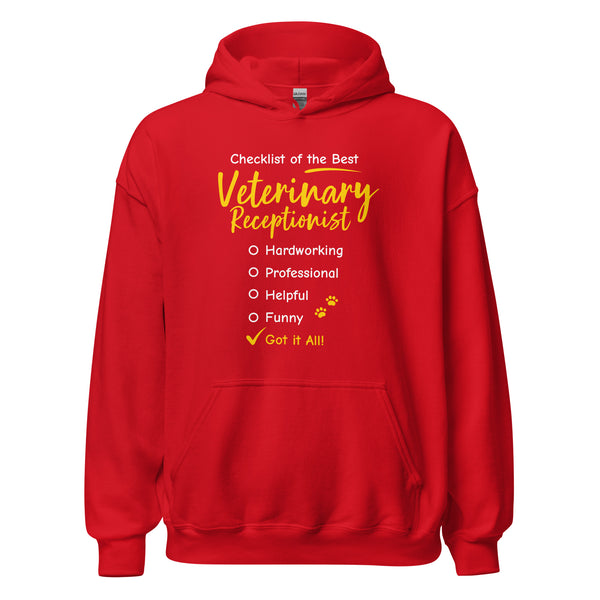Veterinary Receptionist checklist Unisex Hoodie-I love Veterinary