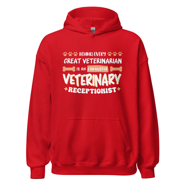 Exhausted veterinary receptionist Unisex Hoodie-I love Veterinary