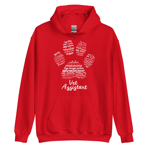 Vet Assistant Pawprint Unisex Hoodie-I love Veterinary